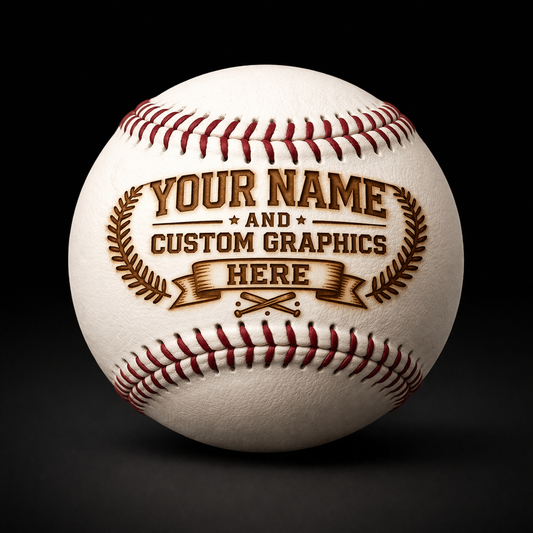 Custom Engraved Leather Baseball | Personalized Groomsmen, Coach, Team Gift