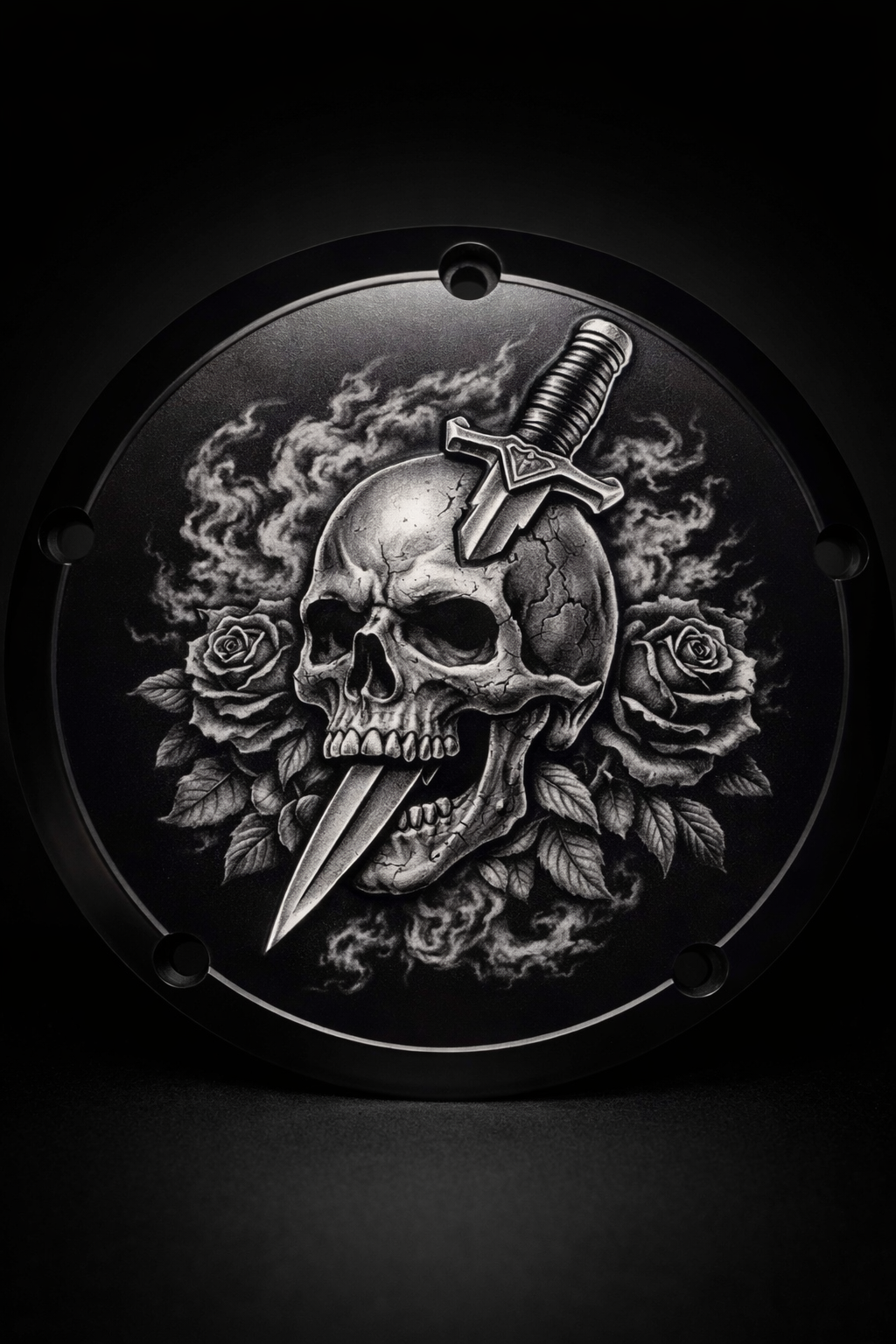 Custom Harley Derby Cover, Personalized Photo Timing Cover, Laser Engraved Black Aluminum, Fits Milwaukee 8 Twin Cam, Biker Gift