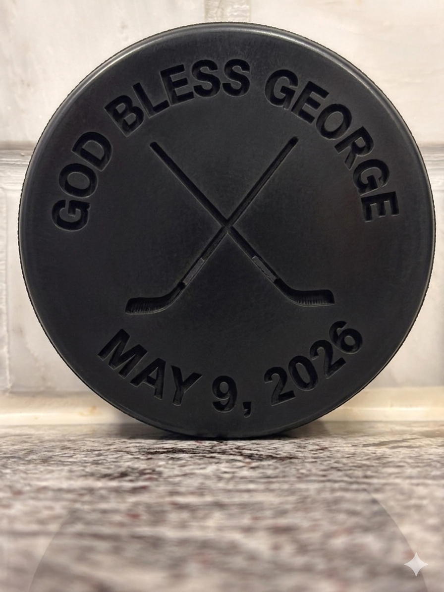 Custom Engraved Hockey Puck | Deep Laser Personalized Team Award Keepsake