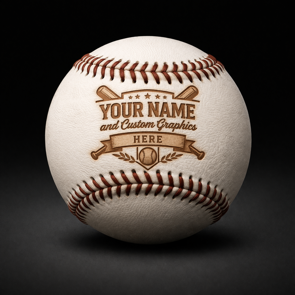Custom Engraved Leather Baseball | Personalized Groomsmen, Coach, Team Gift