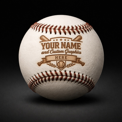 Custom Engraved Leather Baseball | Personalized Groomsmen, Coach, Team Gift