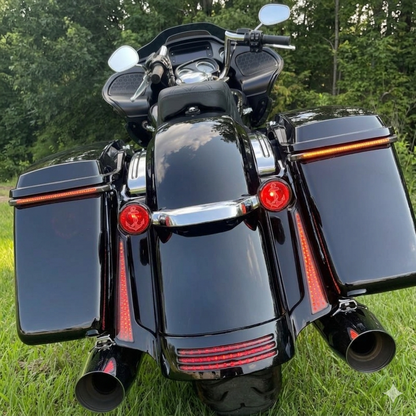 Laser Etched 2” Bullet Smoked Turn Signal Lenses – Harley Davidson & Custom Motorcycles | Hidden Engraving – Lights Up When On
