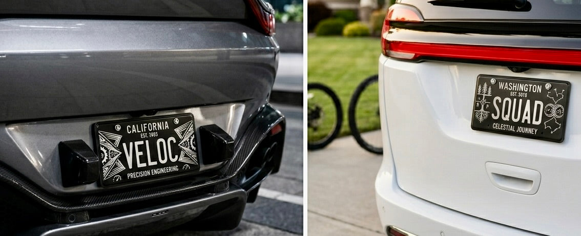 Suggested Custom Laser Engraved Aluminum License Plate – Personalized Car Tag, Black Finish