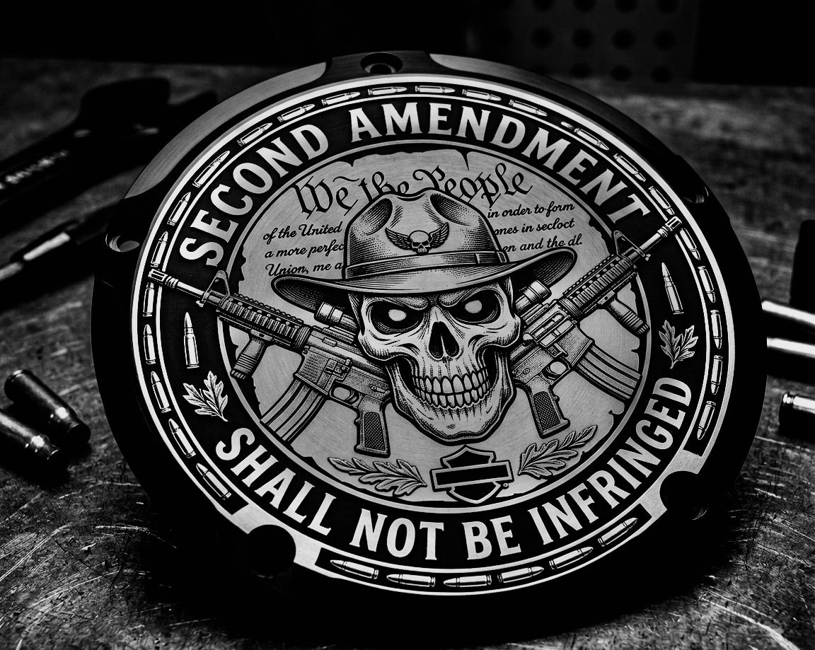 Custom Harley Derby Cover, Personalized Photo Timing Cover, Laser Engraved Black Aluminum, Fits Milwaukee 8 Twin Cam, Biker Gift