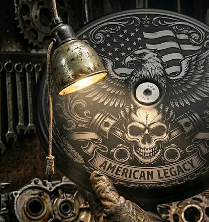 Harley Big Sucker Air Cleaner Cover | Laser Engraved Custom Derby Cover | Stage 1 Air Intake Cover | American Flag Harley Engraving