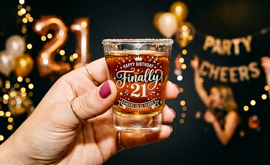 Custom Engraved Shot Glass – UV Laser Etched Glass- Custom themes and art available