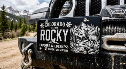Suggested Custom Laser Engraved Aluminum License Plate – Personalized Car Tag, Black Finish