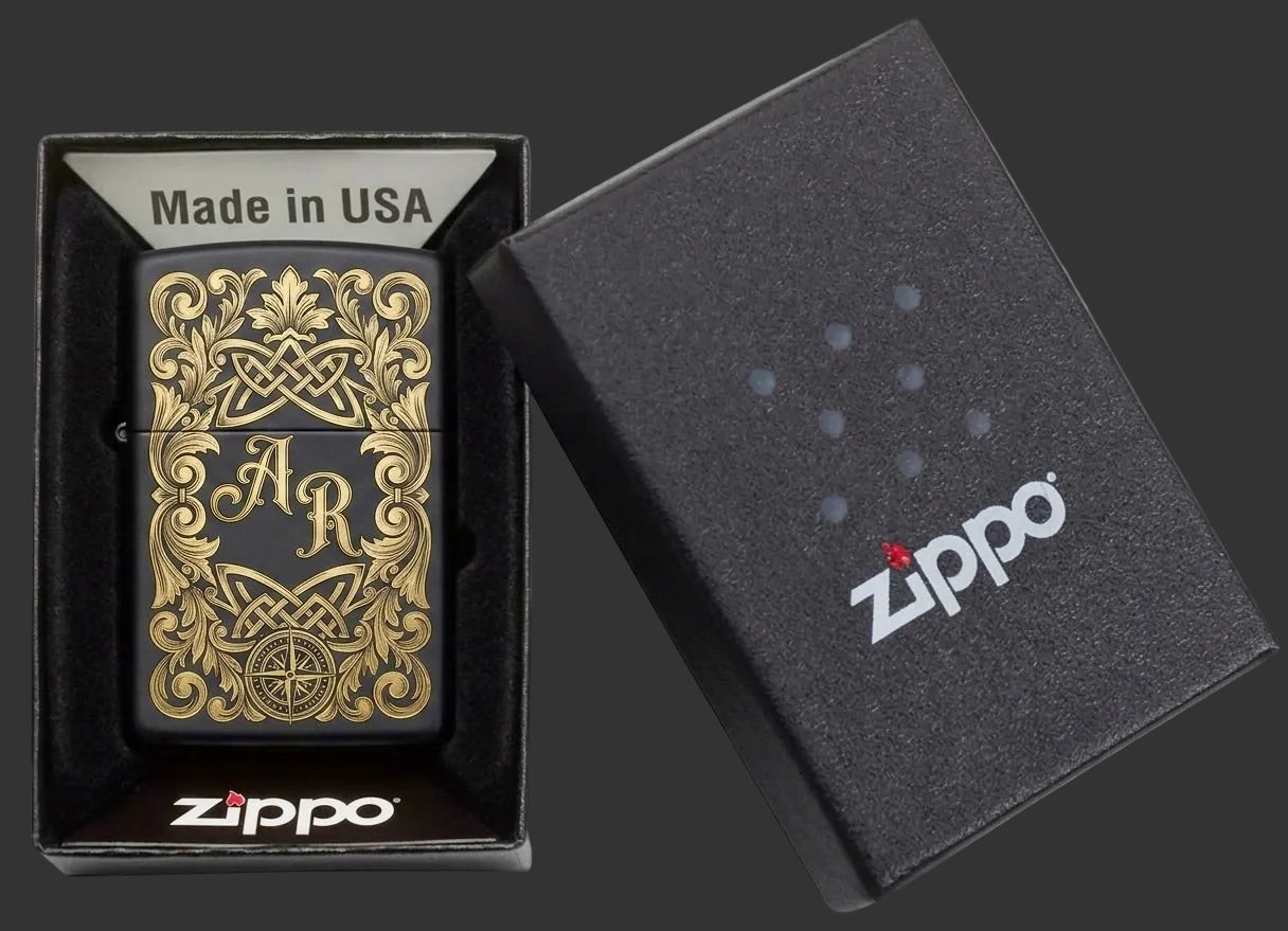 Custom Engraved Black Zippo Lighter – Personalized Laser Engraving – Groomsmen Gift, Best Man Gift, Wedding Gift for Him, Custom Lighter