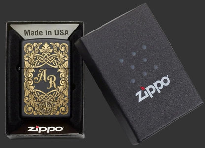 Custom Engraved Black Zippo Lighter – Personalized Laser Engraving – Groomsmen Gift, Best Man Gift, Wedding Gift for Him, Custom Lighter