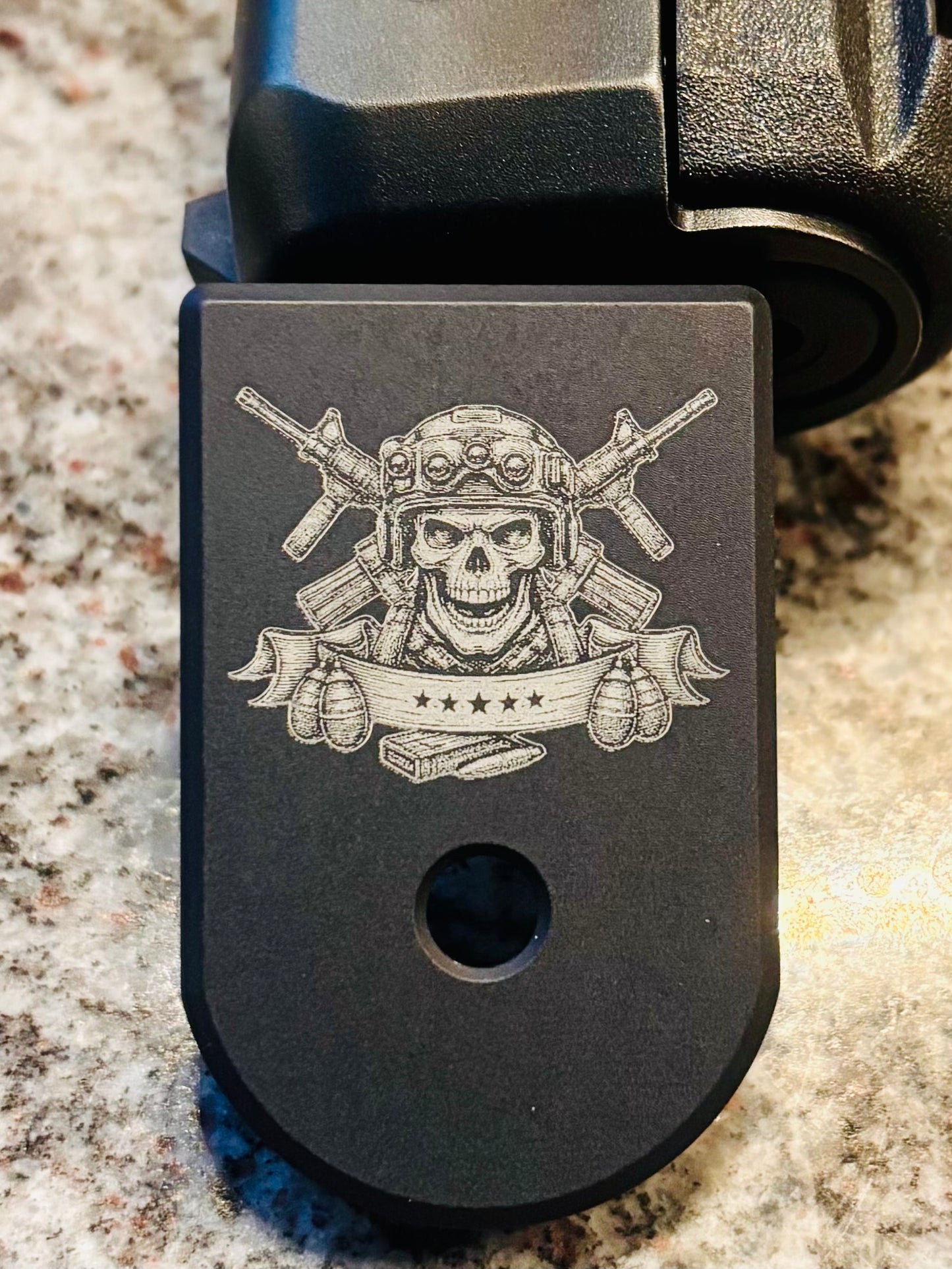 Glock 43/43X Magazine Base Plate- Military Skull