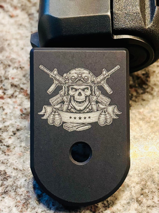 Glock 43/43X Magazine Base Plate- Military Skull