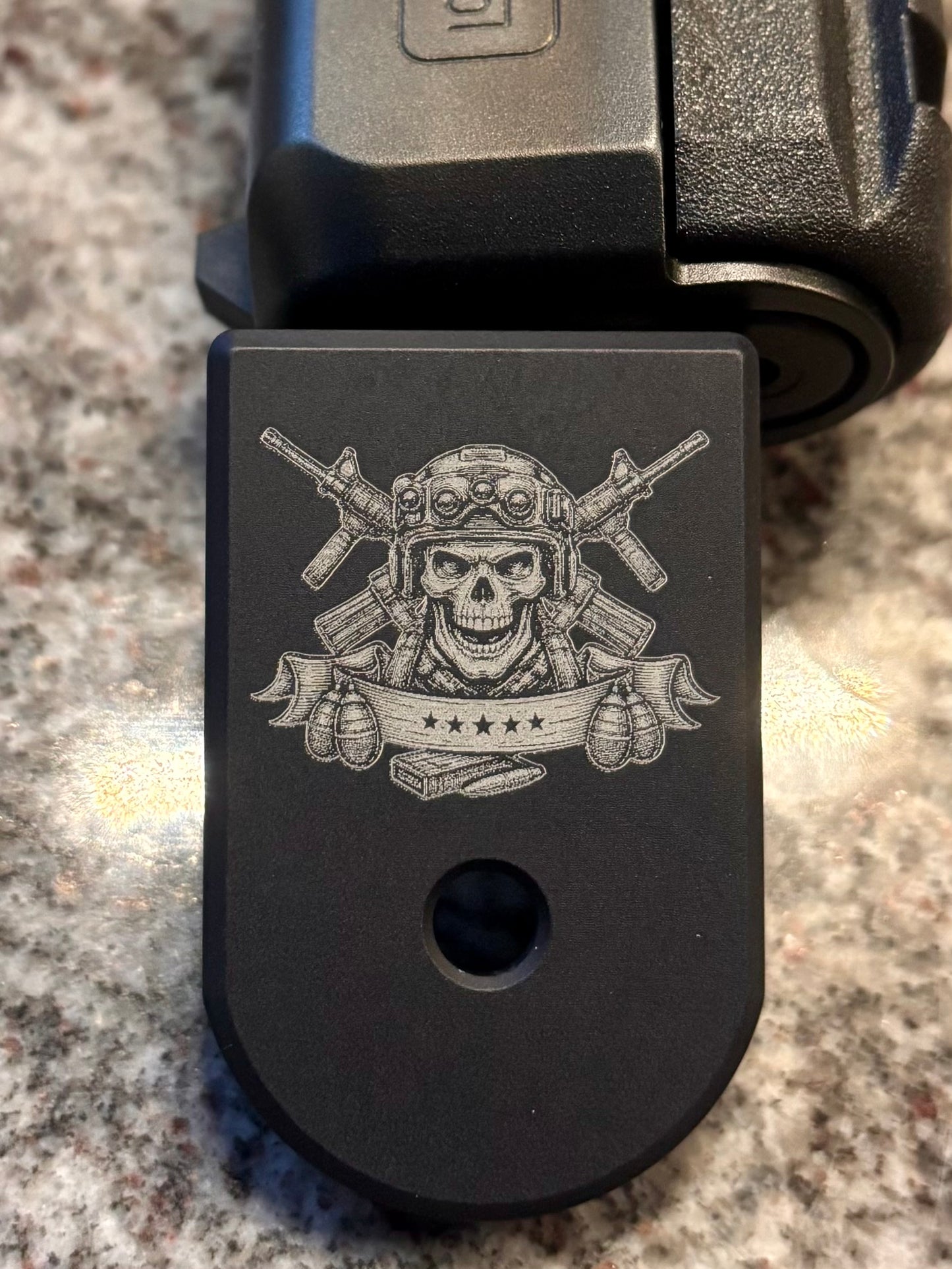 Glock 43/43X Magazine Base Plate- Military Skull