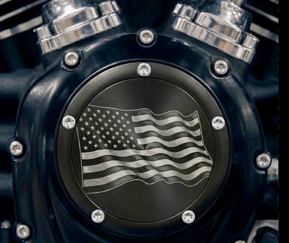 Custom Harley Derby Cover, Personalized Photo Timing Cover, Laser Engraved Black Aluminum, Fits Milwaukee 8 Twin Cam, Biker Gift